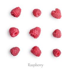 Raspberry pattern isolated on white