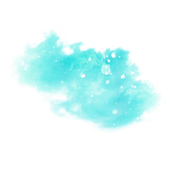 Blue watercolor spot on white background.Vector illustration.