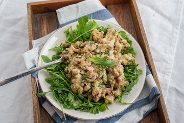 Traditional Bavarian spaetzle or boiled egg noodles
