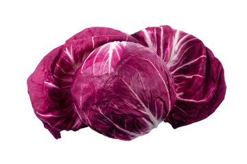 Obraz premium fresh radicchio (red salad) isolated on white background