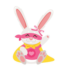 Bunny, rabbit cute cuddly toy flat vector illustration