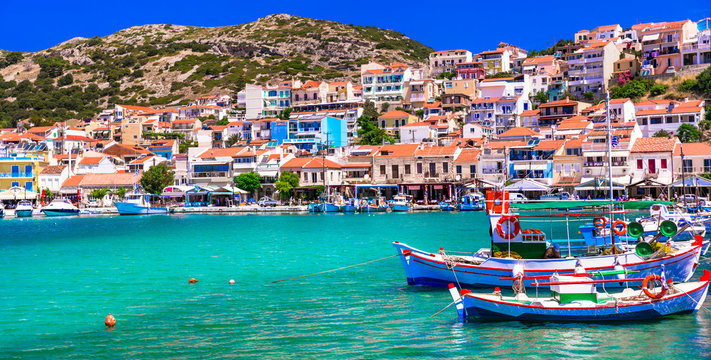 Colorful Greece series - picturesque Pythagorion town, Samos island
