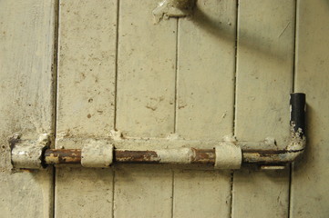 lock old gate door of garage