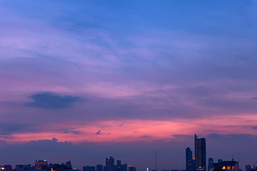 City view at night,Modern city at night, copy space, economic and financial concepts