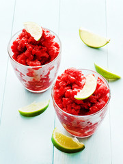 Strawberry lime granita
