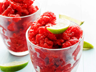 Strawberry lime granita