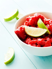 Strawberry lime granita