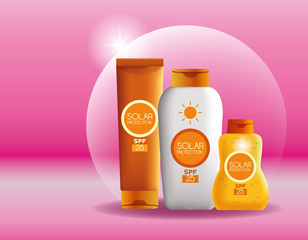 Solar protection bottles products for summer