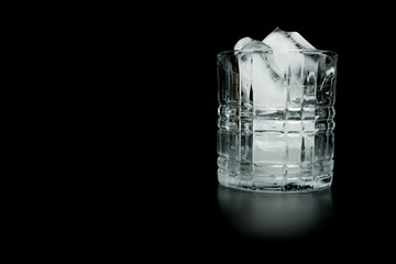 Ice cubes in empty glass