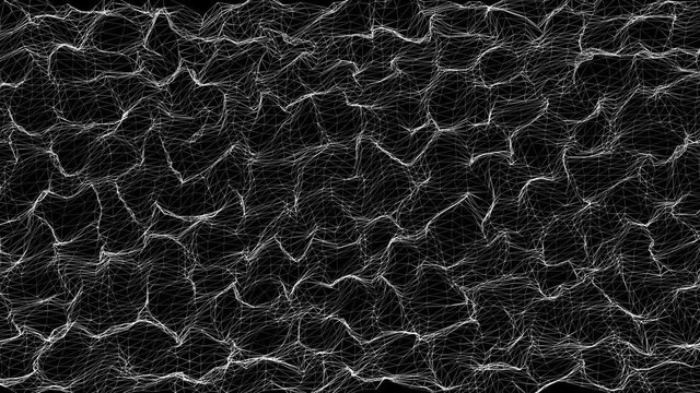 Abstract motion background futuristic polygonal wireframe terrain