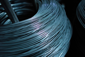 Close up wire coil metal material texture for industrial background - 278200048
