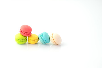 colorful macaroons isolated on white background closeup /macaroon