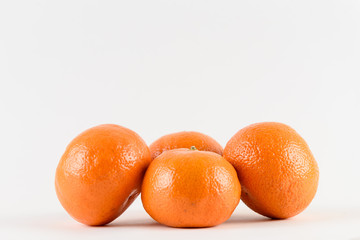 Mandarin on white background. Citrus fruit. Healthy freshness food. Orange fruit with vitamin