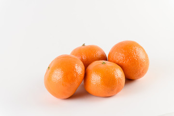 Mandarin on white background. Citrus fruit. Healthy freshness food. Orange fruit with vitamin