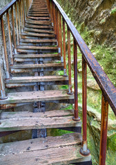 Fototapeta na wymiar Beautiful view with stairs in the cave