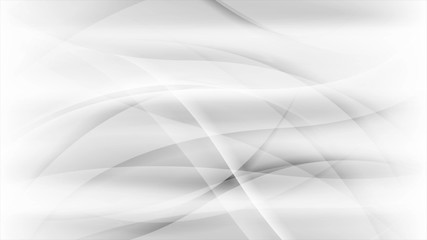 Grey waves smooth gradient abstract background