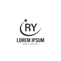 Fototapeta premium Initial RY logo template with modern frame. Minimalist RY letter logo vector illustration