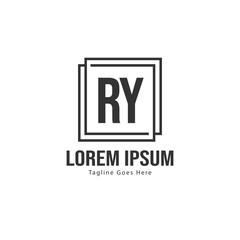 Obraz premium Initial RY logo template with modern frame. Minimalist RY letter logo vector illustration