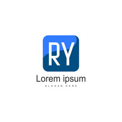 Fototapeta premium Initial RY logo template with modern frame. Minimalist RY letter logo vector illustration