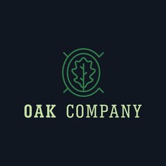 Oak Company or Letter OC or CO Logo Design Vector