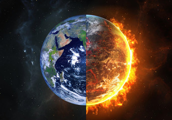 Global catasrtophe concept illustration. Earth Day