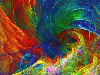 Photo sur Plexiglas Mélange de couleurs arc-en-ciel abstrait fractal arrière-plan rendu 3d illustration