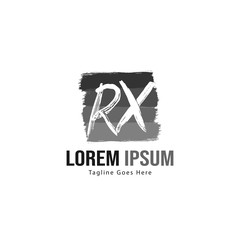 Initial RX logo template with modern frame. Minimalist RX letter logo vector illustration