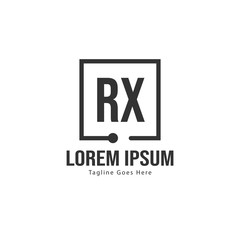 Obraz premium Initial RX logo template with modern frame. Minimalist RX letter logo vector illustration