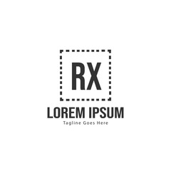 Initial RX logo template with modern frame. Minimalist RX letter logo vector illustration