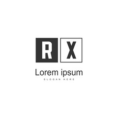 Initial RX logo template with modern frame. Minimalist RX letter logo vector illustration - obrazy, fototapety, plakaty