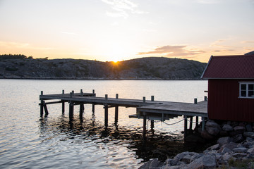Evening view of the heavy coast in Resö.