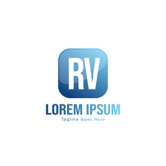 Fototapeta premium Initial RV logo template with modern frame. Minimalist RV letter logo vector illustration