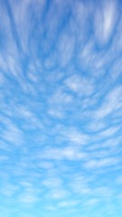 Blue sky background with white clouds. Cumulus white clouds in the clear blue sky in the morning. 3D illustration
