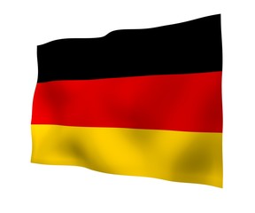 Flag of Germany. Wide format 3D illustration. State symbol of the Federal Republic of Germany. 3D rendering