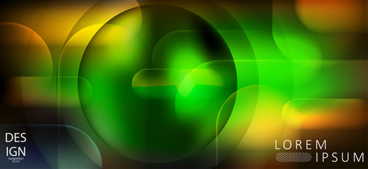 Elegant abstract dark green color design with a round frame