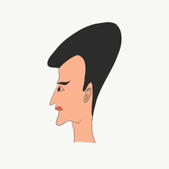 Drawing of a woman head with short hairs