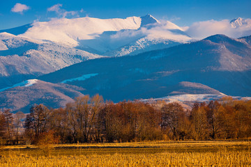 Carpathian Mountains snow Retezat Romania 