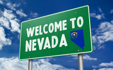 Welcome to Nevada - traffic sign illustration