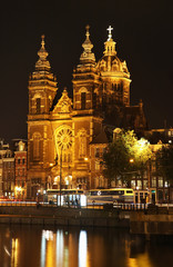 Fototapeta na wymiar Church of Saint Nicholas in Amsterdam. Netherlands