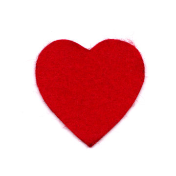 Red love heart isolated on white background
