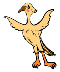 Sad archaeopteryx, illustration, vector on white background.