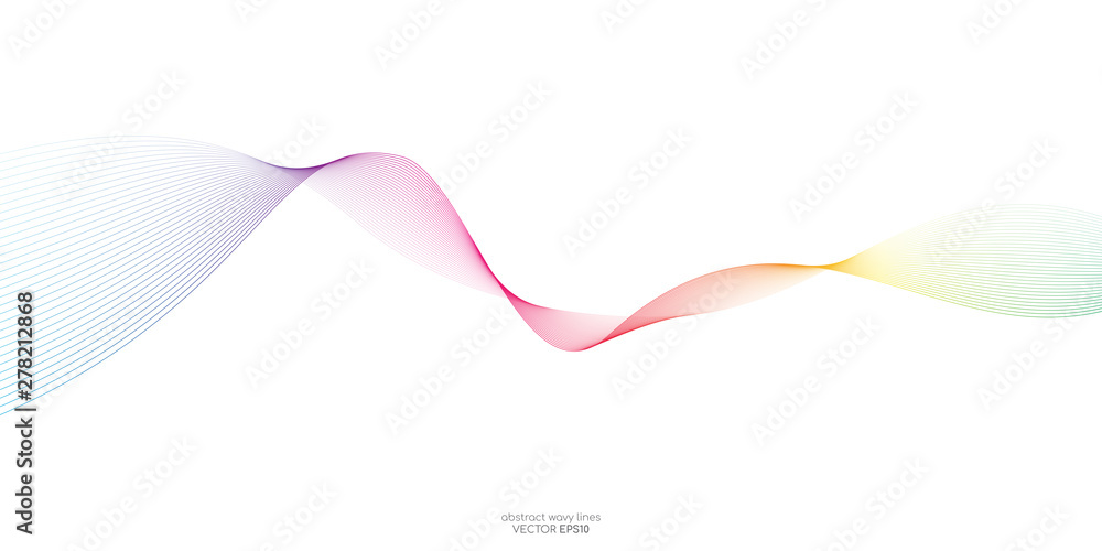 Aufkleber abstract vector colorful wave lines flowing isolated on white background for design elements in conc