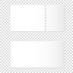 realistic mockup of detachable blank white ticket