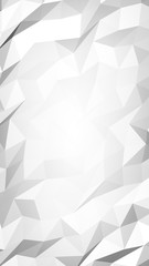 White abstract background. Lowpoly backdrop. Crumpled paper. 3D illustration