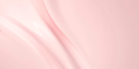 Foto op Aluminium Liquid subtle pink background, cosmetic cream texture, 3d illustration © vpanteon