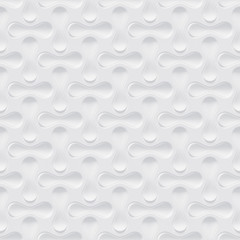Abstract Seamless geometric white pattern oblate circle background, 3d rendering
