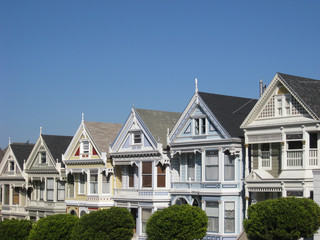 Fototapeta na wymiar Victorian Row, San Francisco, California