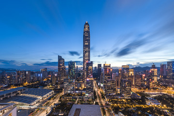  Shenzhen city scenery alternating around the clock