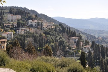 Fototapeta premium Villenvorort Fiesole bei Florenz (Toskana)