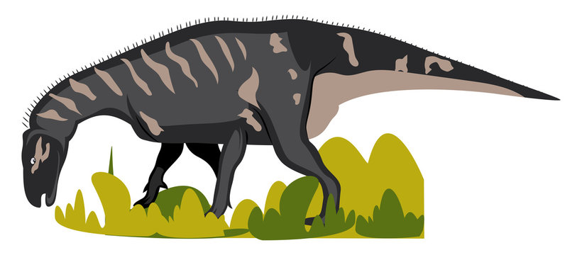 Iguanodon, illustration, vector on white background.